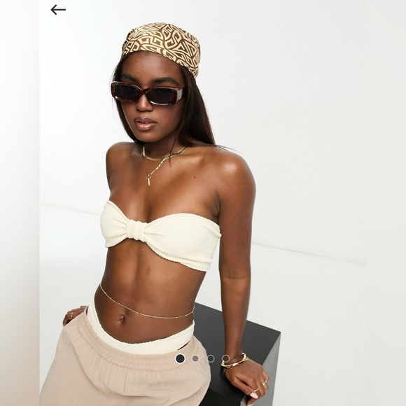 ASOS- Miss Selfridge Crinkle Cream Swim- ONE SIZE - Picture 2 of 8